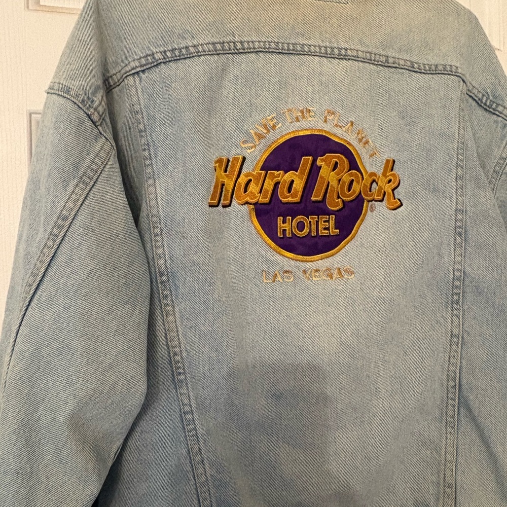 Hard Rock Las Vegas Jean Jacket, Denim 80s90s Rare/Vintage Size Large